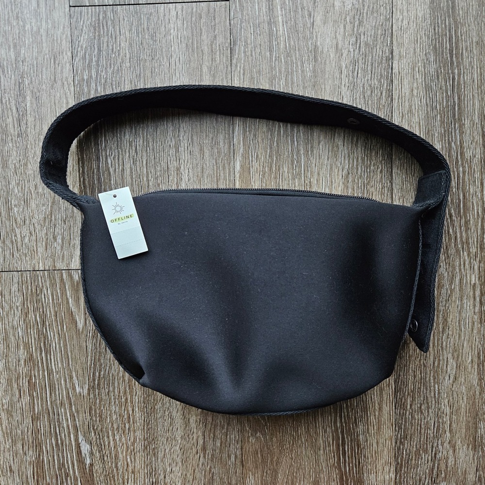 OFFLINE by Aerie Black Neoprene Sling Bag Adjustable Strap 1417-073 NWT